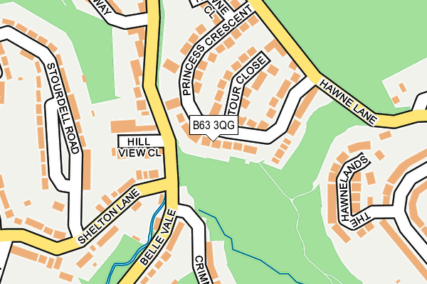 B63 3QG map - OS OpenMap – Local (Ordnance Survey)