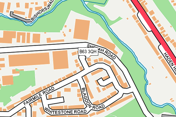 B63 3QH map - OS OpenMap – Local (Ordnance Survey)