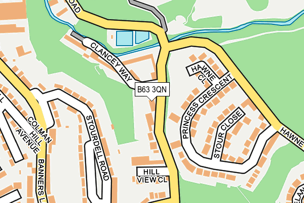 B63 3QN map - OS OpenMap – Local (Ordnance Survey)