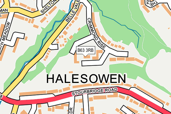 B63 3RB map - OS OpenMap – Local (Ordnance Survey)