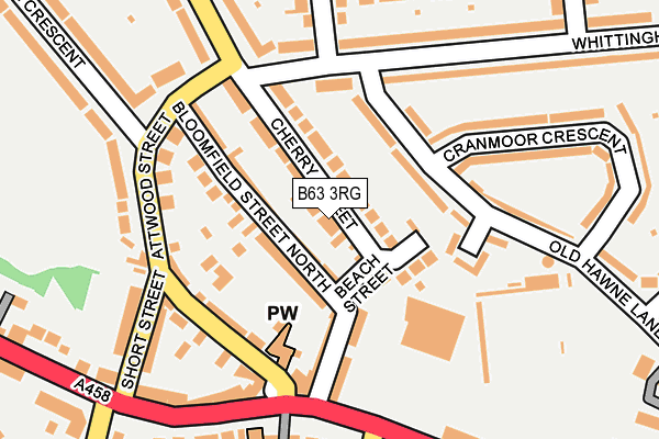 B63 3RG map - OS OpenMap – Local (Ordnance Survey)