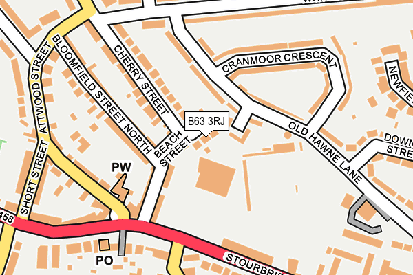 B63 3RJ map - OS OpenMap – Local (Ordnance Survey)
