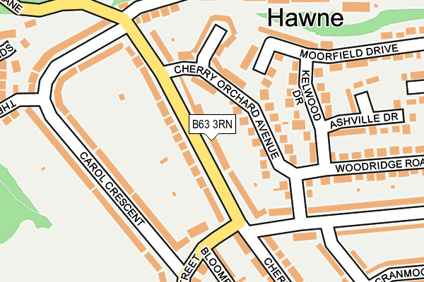 B63 3RN map - OS OpenMap – Local (Ordnance Survey)