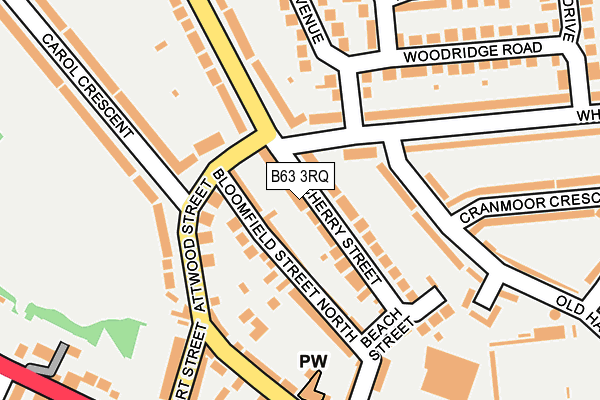 B63 3RQ map - OS OpenMap – Local (Ordnance Survey)