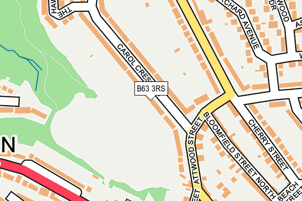 B63 3RS map - OS OpenMap – Local (Ordnance Survey)