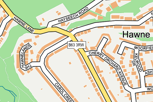 B63 3RW map - OS OpenMap – Local (Ordnance Survey)