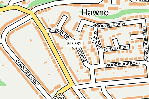 B63 3RY map - OS OpenMap – Local (Ordnance Survey)