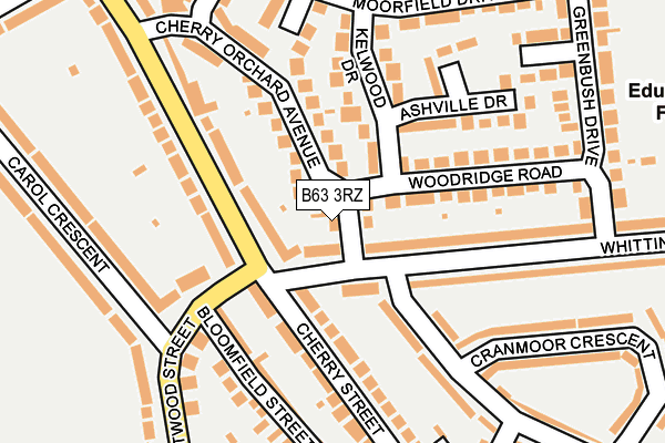 B63 3RZ map - OS OpenMap – Local (Ordnance Survey)