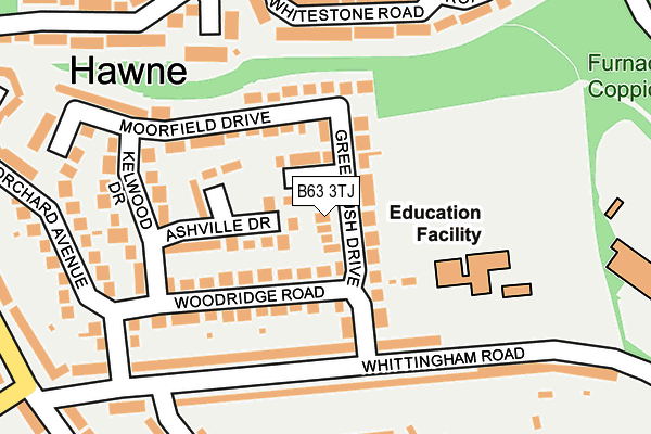 B63 3TJ map - OS OpenMap – Local (Ordnance Survey)