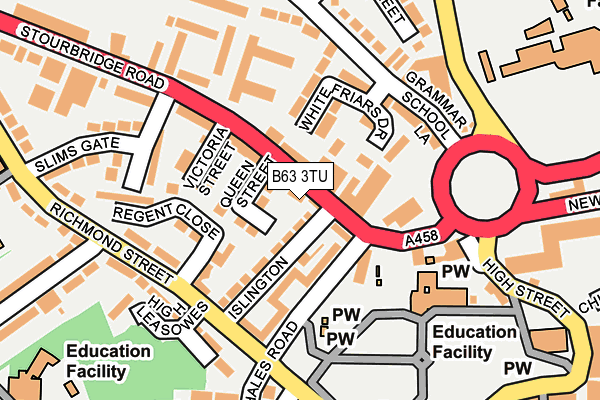 B63 3TU map - OS OpenMap – Local (Ordnance Survey)