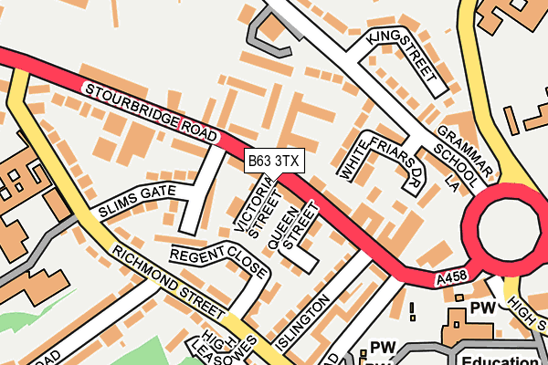 B63 3TX map - OS OpenMap – Local (Ordnance Survey)