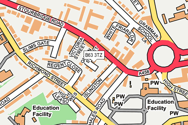 B63 3TZ map - OS OpenMap – Local (Ordnance Survey)
