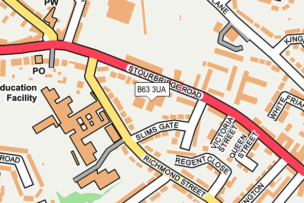 B63 3UA map - OS OpenMap – Local (Ordnance Survey)