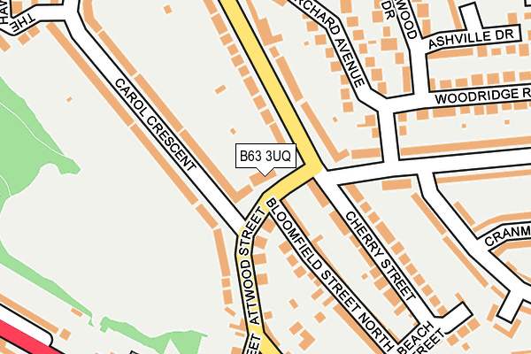 B63 3UQ map - OS OpenMap – Local (Ordnance Survey)
