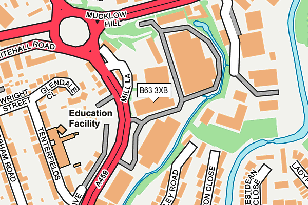 B63 3XB map - OS OpenMap – Local (Ordnance Survey)