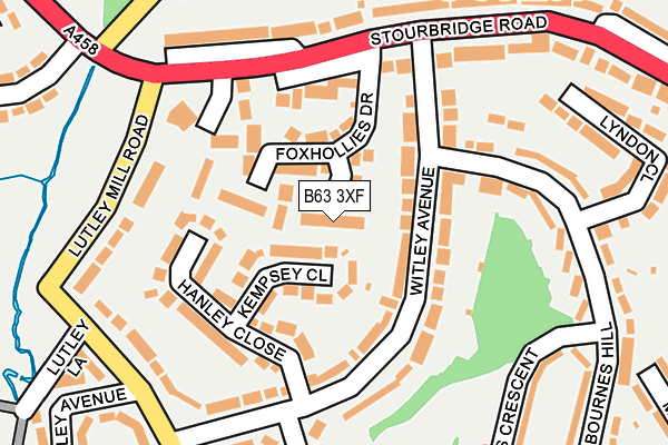 B63 3XF map - OS OpenMap – Local (Ordnance Survey)