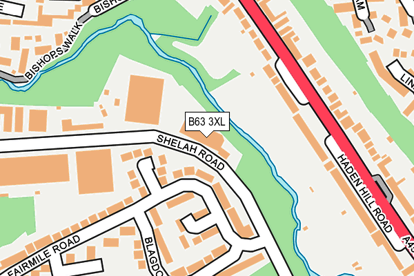 B63 3XL map - OS OpenMap – Local (Ordnance Survey)