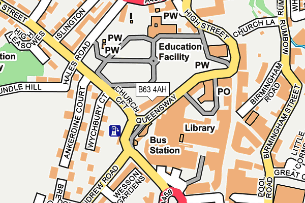 B63 4AH map - OS OpenMap – Local (Ordnance Survey)