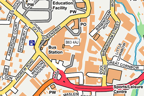 B63 4AJ map - OS OpenMap – Local (Ordnance Survey)