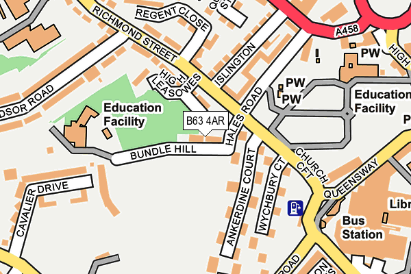 B63 4AR map - OS OpenMap – Local (Ordnance Survey)