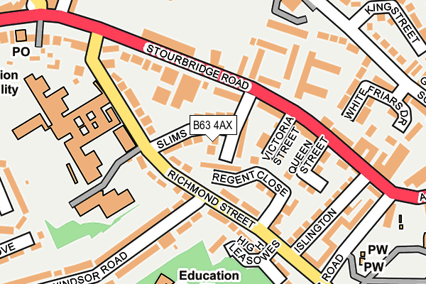 B63 4AX map - OS OpenMap – Local (Ordnance Survey)