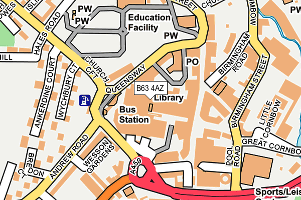 B63 4AZ map - OS OpenMap – Local (Ordnance Survey)