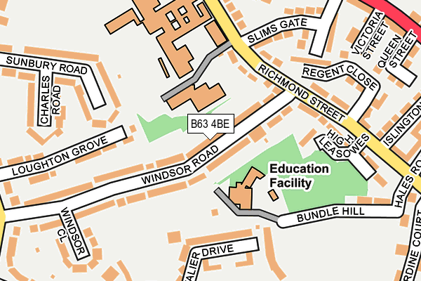 B63 4BE map - OS OpenMap – Local (Ordnance Survey)