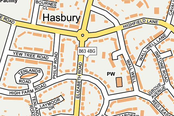 B63 4BG map - OS OpenMap – Local (Ordnance Survey)