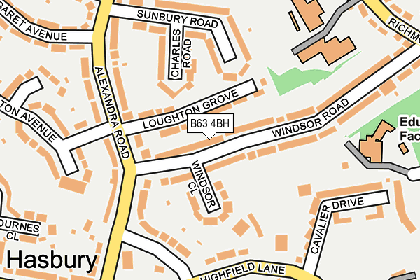 B63 4BH map - OS OpenMap – Local (Ordnance Survey)