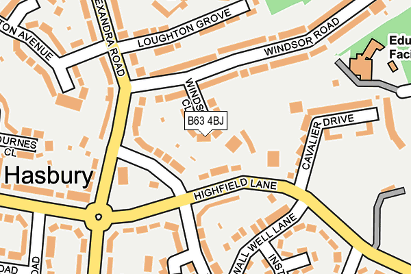 B63 4BJ map - OS OpenMap – Local (Ordnance Survey)