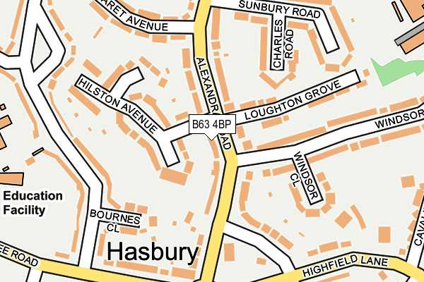 B63 4BP map - OS OpenMap – Local (Ordnance Survey)