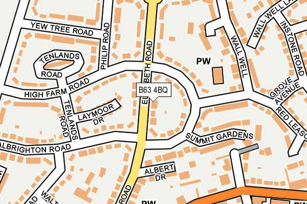 B63 4BQ map - OS OpenMap – Local (Ordnance Survey)