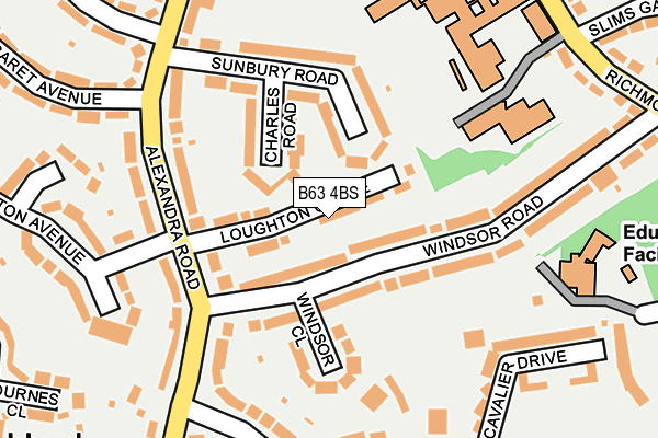 B63 4BS map - OS OpenMap – Local (Ordnance Survey)