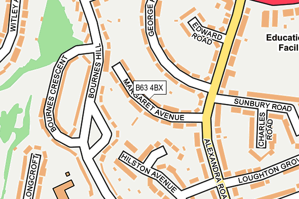 B63 4BX map - OS OpenMap – Local (Ordnance Survey)