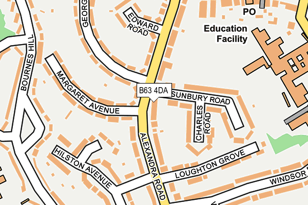 B63 4DA map - OS OpenMap – Local (Ordnance Survey)