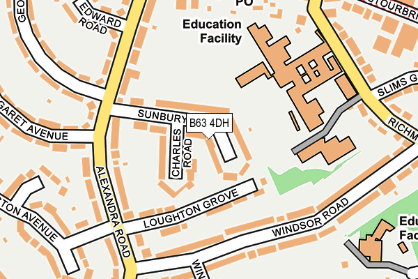 B63 4DH map - OS OpenMap – Local (Ordnance Survey)