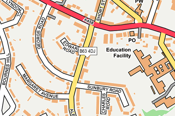 B63 4DJ map - OS OpenMap – Local (Ordnance Survey)