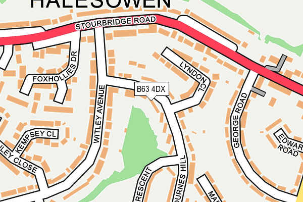 B63 4DX map - OS OpenMap – Local (Ordnance Survey)