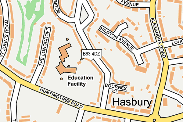 B63 4DZ map - OS OpenMap – Local (Ordnance Survey)