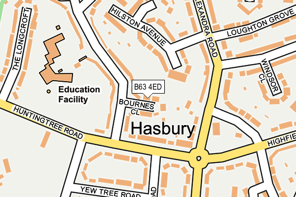 B63 4ED map - OS OpenMap – Local (Ordnance Survey)