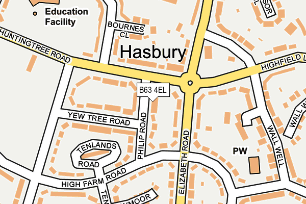 B63 4EL map - OS OpenMap – Local (Ordnance Survey)