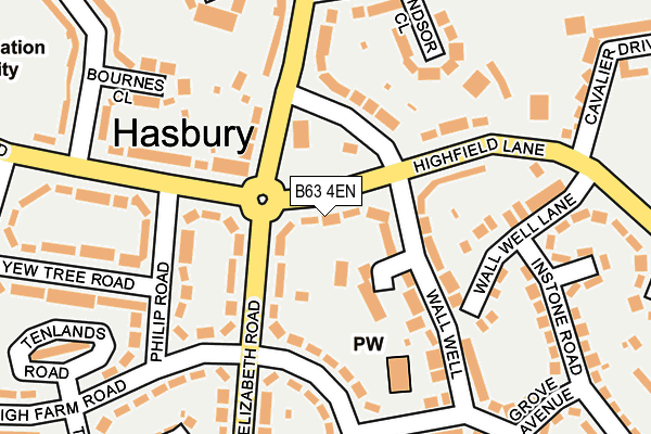 B63 4EN map - OS OpenMap – Local (Ordnance Survey)