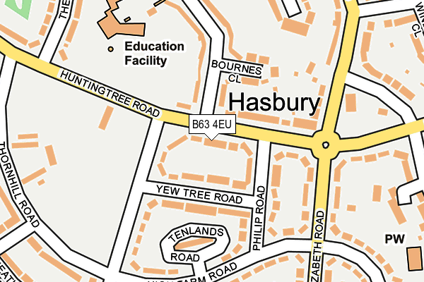 B63 4EU map - OS OpenMap – Local (Ordnance Survey)