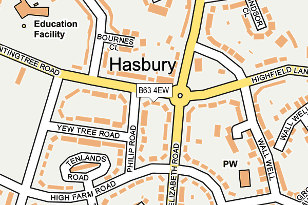 B63 4EW map - OS OpenMap – Local (Ordnance Survey)