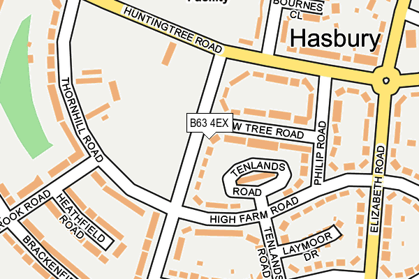 B63 4EX map - OS OpenMap – Local (Ordnance Survey)