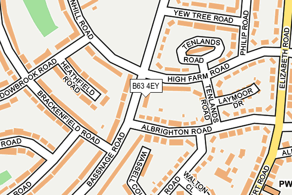 B63 4EY map - OS OpenMap – Local (Ordnance Survey)