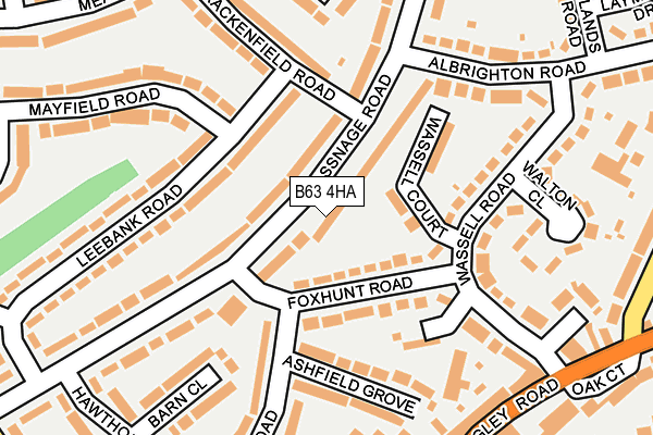 B63 4HA map - OS OpenMap – Local (Ordnance Survey)