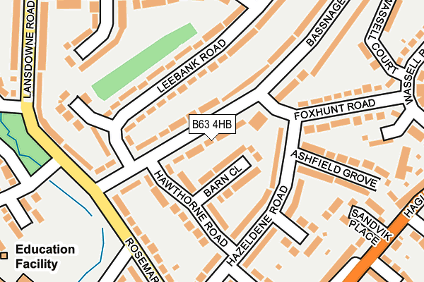 B63 4HB map - OS OpenMap – Local (Ordnance Survey)