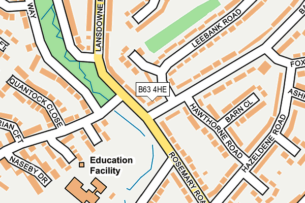 B63 4HE map - OS OpenMap – Local (Ordnance Survey)