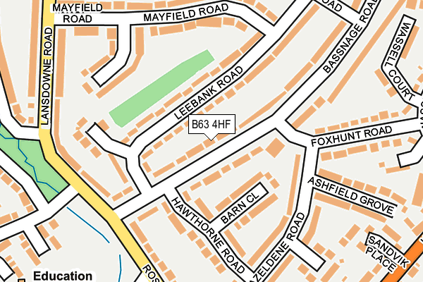 B63 4HF map - OS OpenMap – Local (Ordnance Survey)